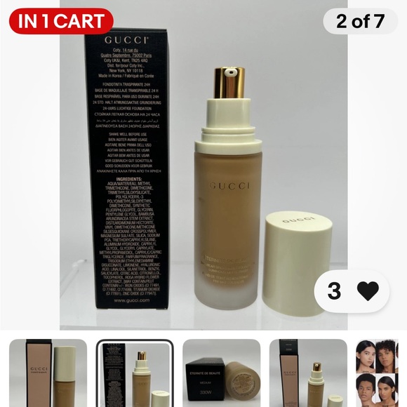 Gucci Éternité de Beauté Foundation - Medium 330W plus 5ml travel size - Picture 2 of 9